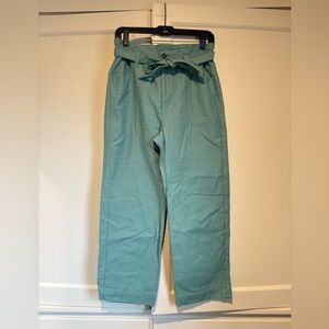 J. Crew Green Paper Bag Cotton Pants